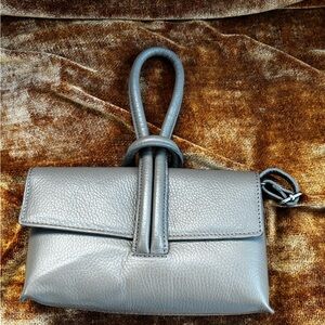 Italian Gray Leather Handbag